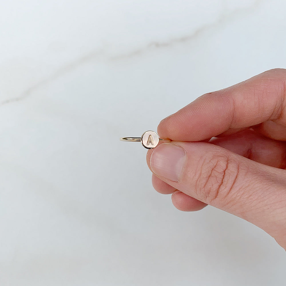 Initial Ring in Sterling Silver or 14k Gold Fill – Jaci Riley Jewelry